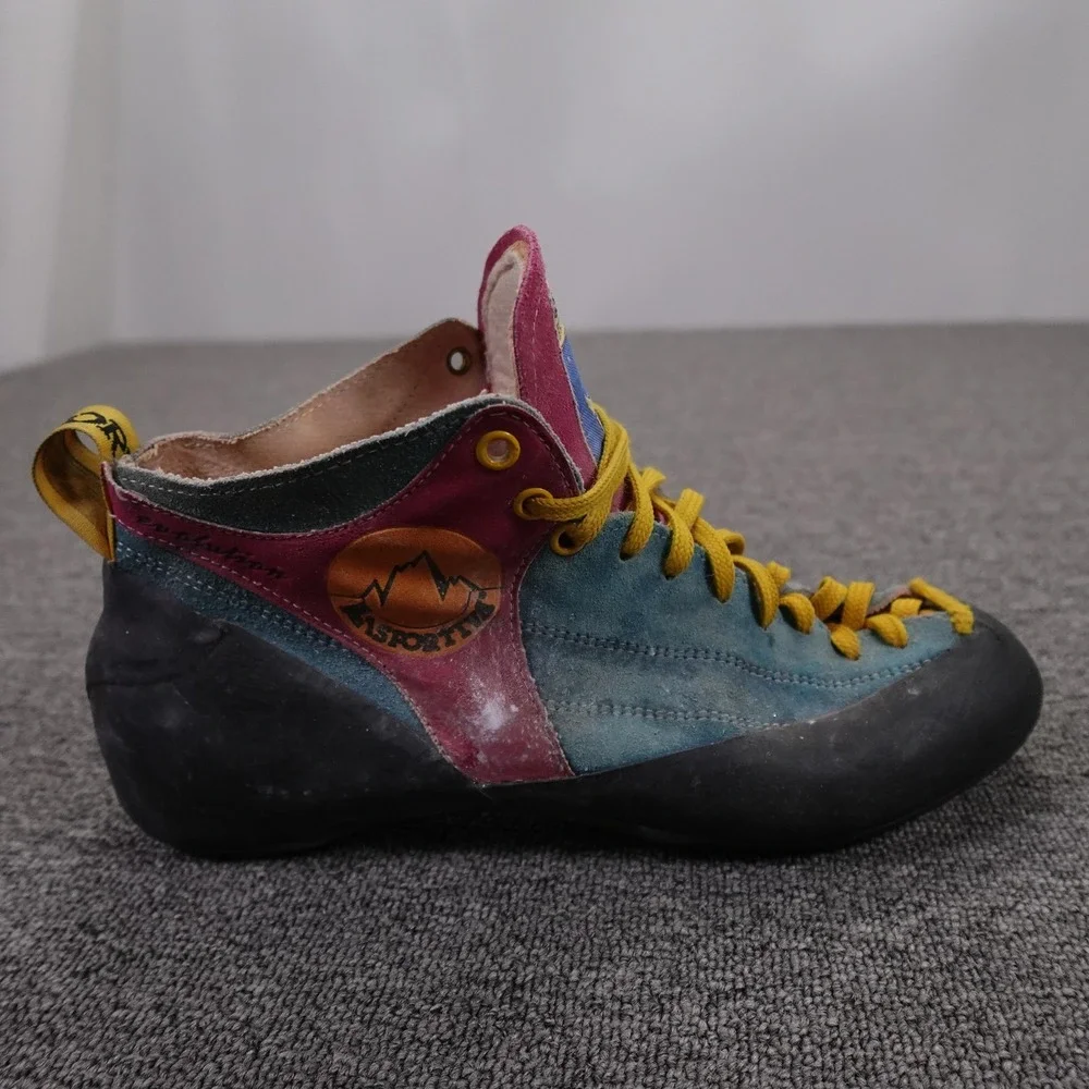 Vintage La Sportiva Kendo Evolution Climbing Shoes Mens 10 EU 43 Teal Pink Rock